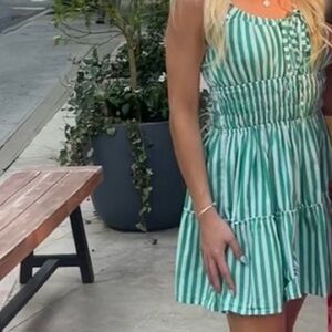 Lusana Striped Tie-Front Mini Dress